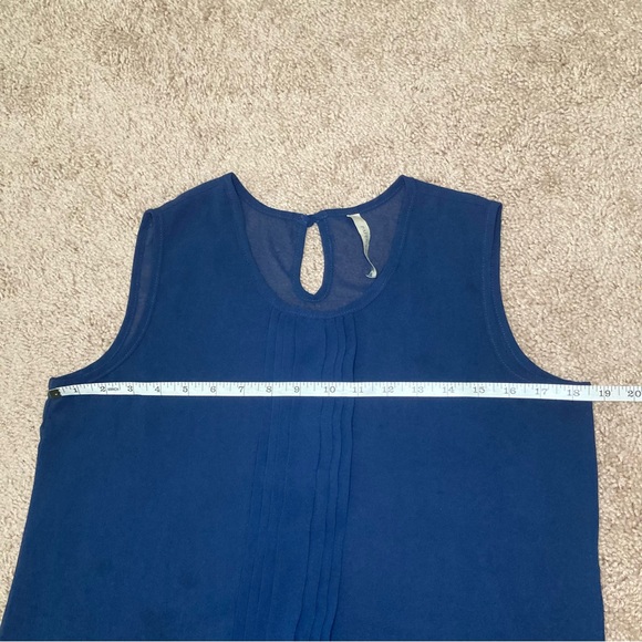 Paper Crane Women’s Semi Sheer Parachute Sleeveless Blouse Blue Top Medium Size - Picture 6 of 11